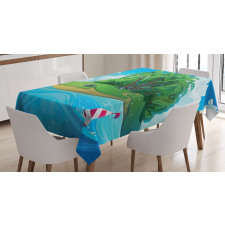 Aquatic Seascape Pattern Tablecloth