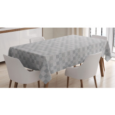 Squares with Wavy Lines Tablecloth