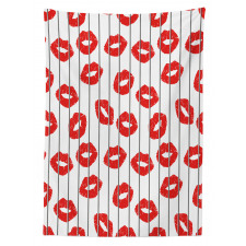 Woman Lips Love Behind Bars Tablecloth