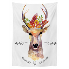 Watercolor Deer Rustic Tablecloth
