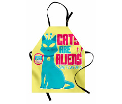 Cats are Aliens Cartoon Apron