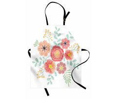 Pastel Folkloric Flowers Apron