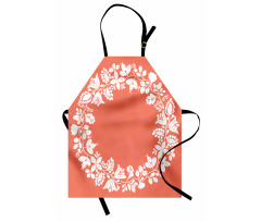 Monochrome Botany Wreath Apron