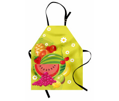 Cartoon Natural Food Daisies Apron