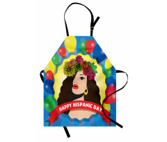 Pop Art Girl and Balloons Apron