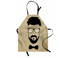 Hipster Boy Silhouette Apron