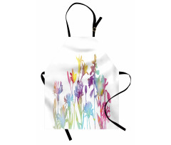 Colorful Ombre Floral Art Apron