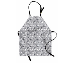 Monochrome Poppy Sketch Art Apron