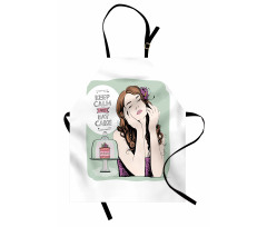 Eat Cake Text and Woman Apron