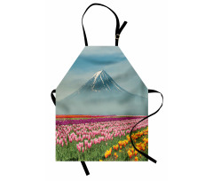 Colorful Japanese Tulips Field Apron