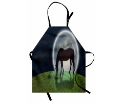 Horse on Hill Full Moon Apron