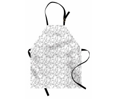 Rabbit Engraving Art Apron