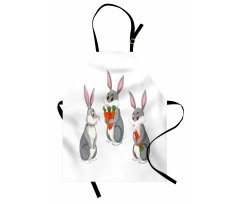 Funny Rabbit Cartoon Apron