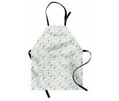 Thin Leafy Branches Berries Apron