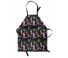 Palm Leaves Flowers Apron