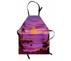 Retro Style Cartoon Beach Apron