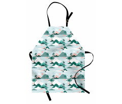 Paper Cut Style Beach Art Apron