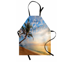 Exotic Sandy Beach Palm Tree Apron