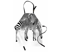 Hayvan Deseni Mutfak Önlüğü Zebra Sürüsü Desenli