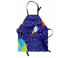 Starry Rocket Planets Apron