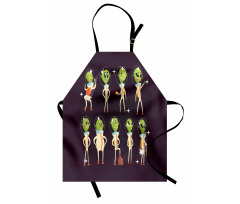 Little Green Ufo in Suits Apron