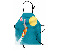 Astronaut Flying to the Moon Apron