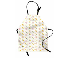 Cosmee and Zinnia Flowers Apron