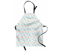 Fall Leaves Mushrooms Apron