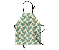 Hatched Flowers Polka Dots Apron