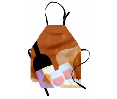 Rose Wine Bottle Cartoon Apron