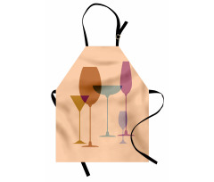 Wine Glasses Silhouette Art Apron