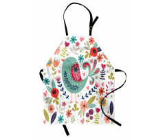 Ornate Bird and Flowers Apron