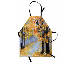 Gouache Autumn Scenery Art Apron