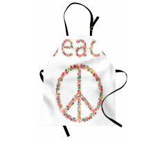 Peace Sign with Flower Apron