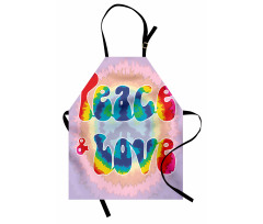 Peace Love Tie Dye Effect Apron