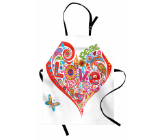 Colorful Peace Heart Apron