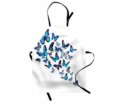 Kelebek ve Yusufçuk Mutfak Önlüğü Mavi Kelebek Desenli