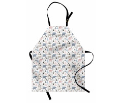 Pastel Polar Bear Pattern Apron