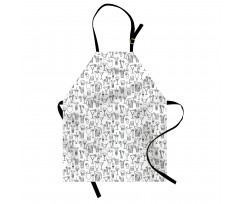 Monochrome Cocktails Apron