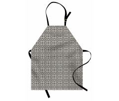 Monochrome Abstract Floral Apron