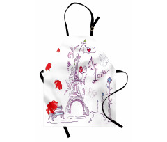 Doodle Romantic Paris Apron