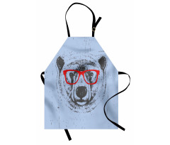 Whimsical Grunge Polar Bear Apron