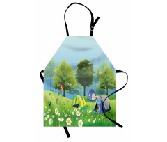 Tents in Spring Forest Apron