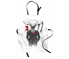 Womanizer Deer in Suit Art Apron