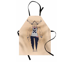 Modern Pastel Deer Animal Apron