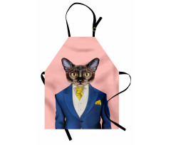 Whimsical Portrait of a Cat Apron