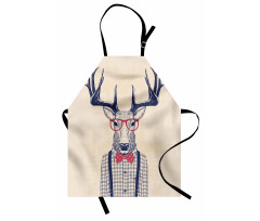 Humorous Deer with Jazz Bow Apron