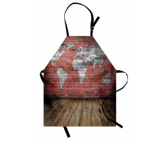 Rustic Old Grunge Map Apron