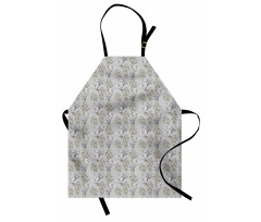 Pastel Nature Tones Flowers Apron