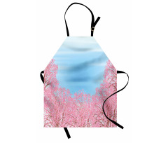 Pinkish Blossom Trees Apron